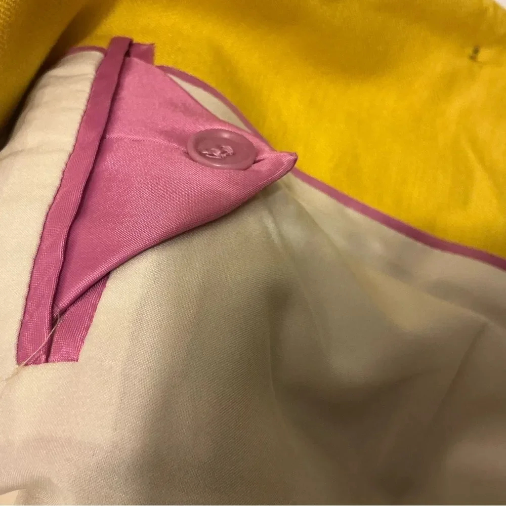 J. Crew Parke Bright Yellow Women's Single-Button Blazer linen blend size 6